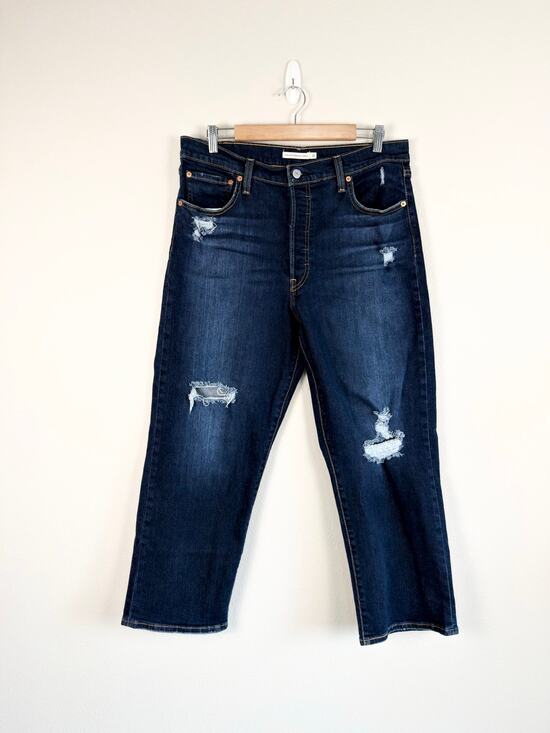 Levi's Denim - Levi's Women's Ribcage Straigh Ankle Jeans Distressed Size 32